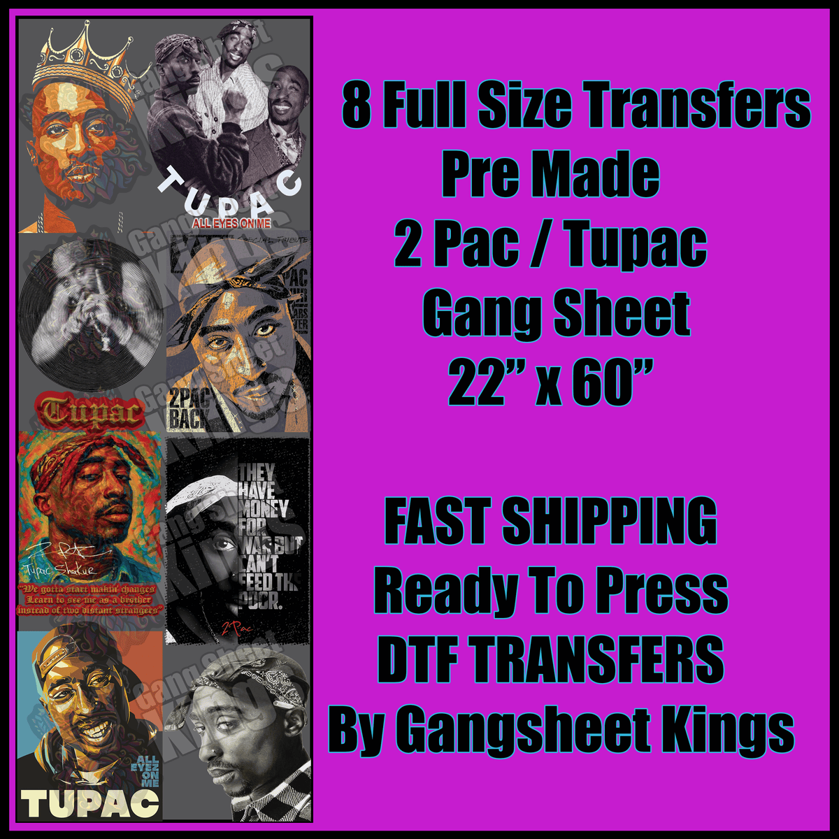 Tupac Math 2 Pac Tupac Gangsheet – Gang sheet kings