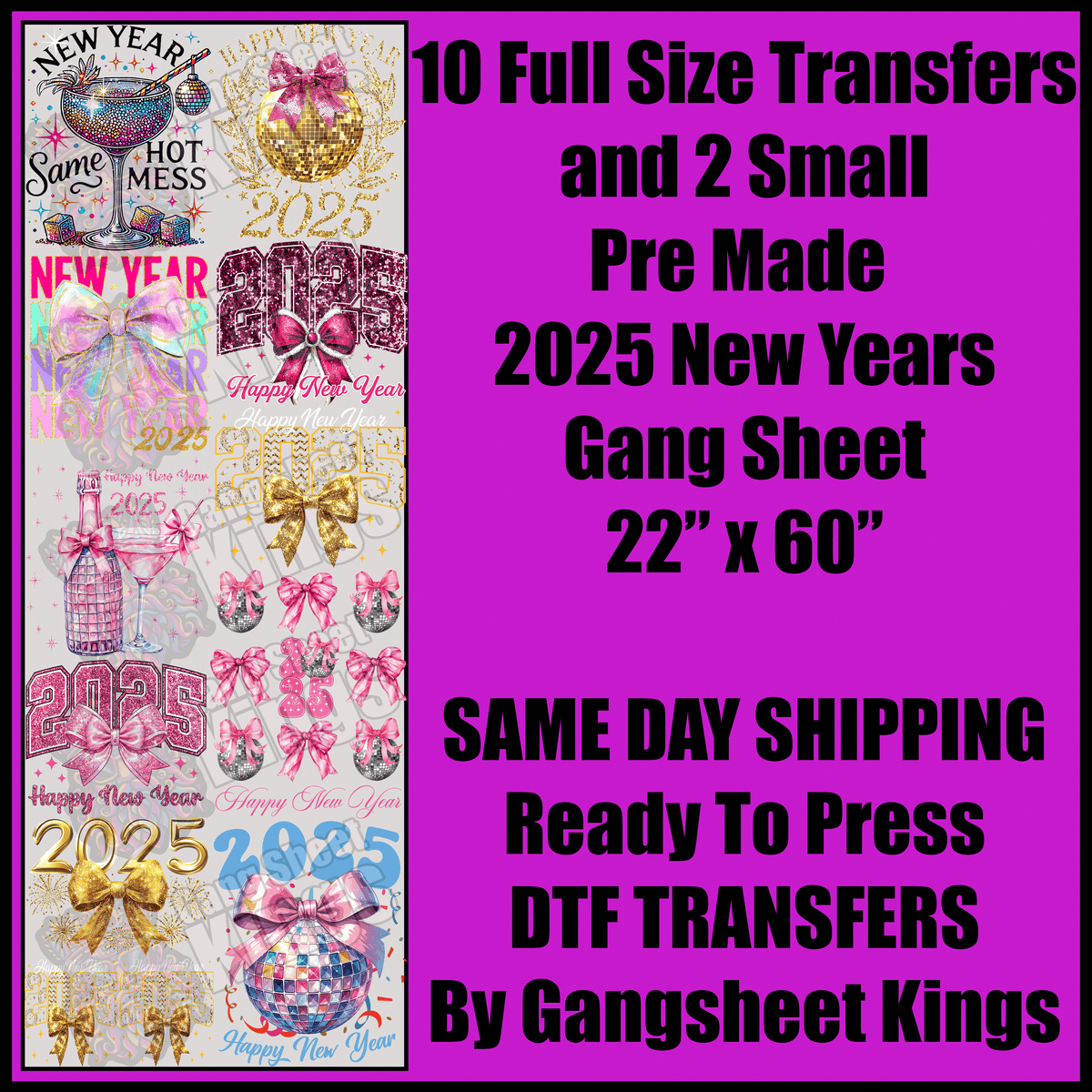 New Years 2025 Gang Sheet