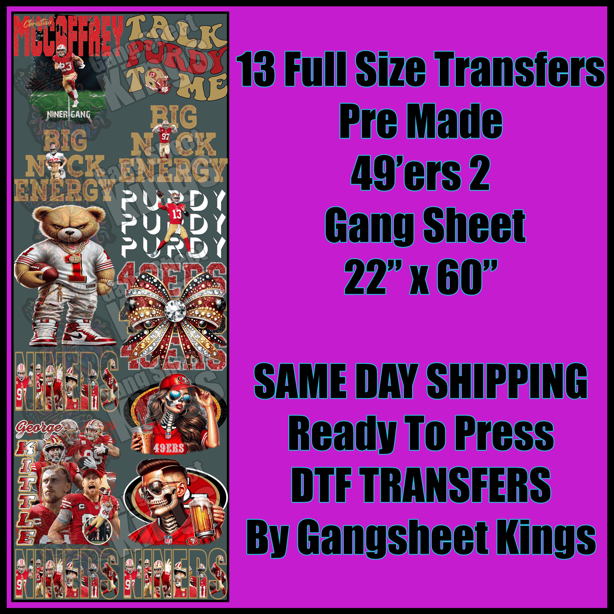 San Francisco 49'ers 2 Gangsheet