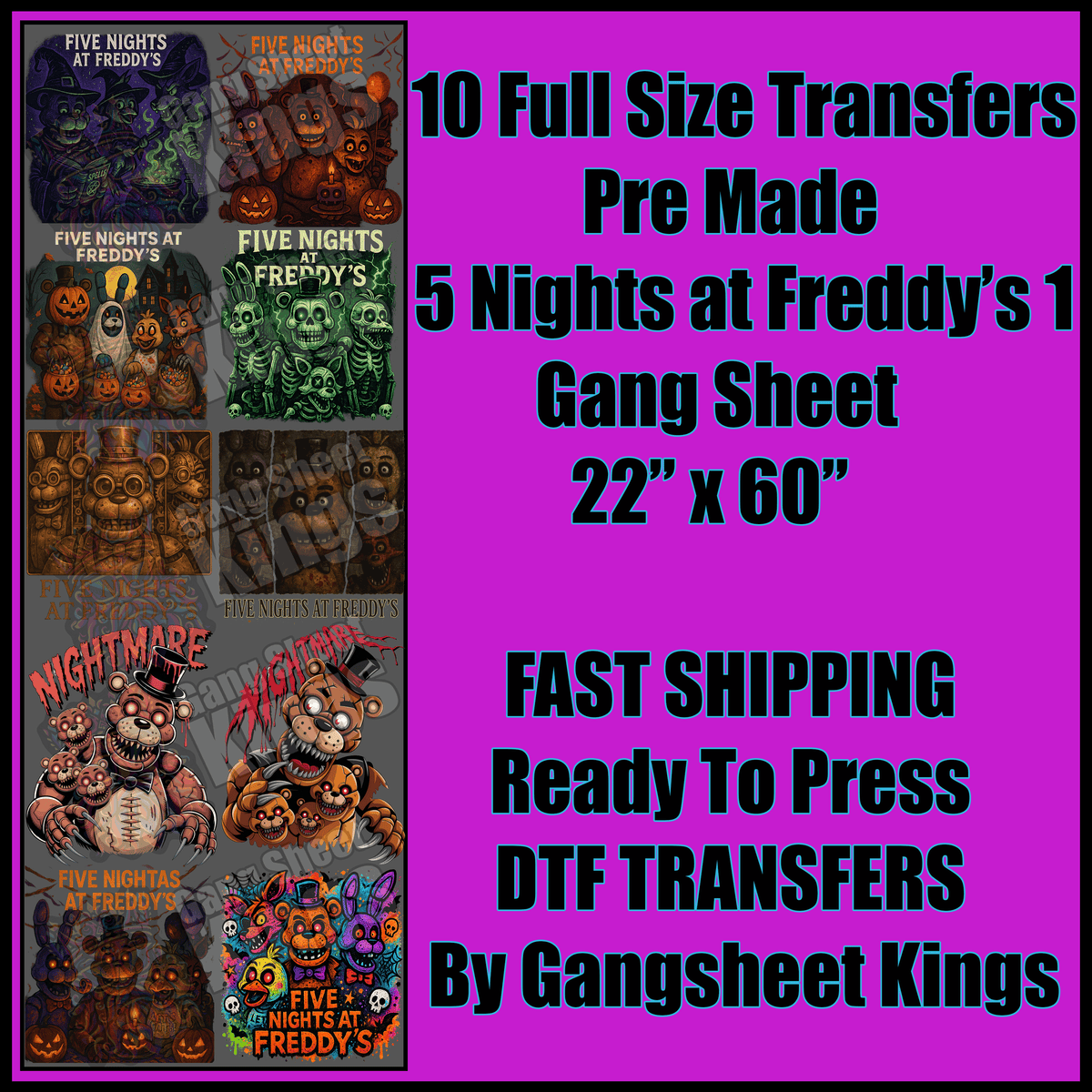 5 Nights at Freddy’s 1 Gangsheet