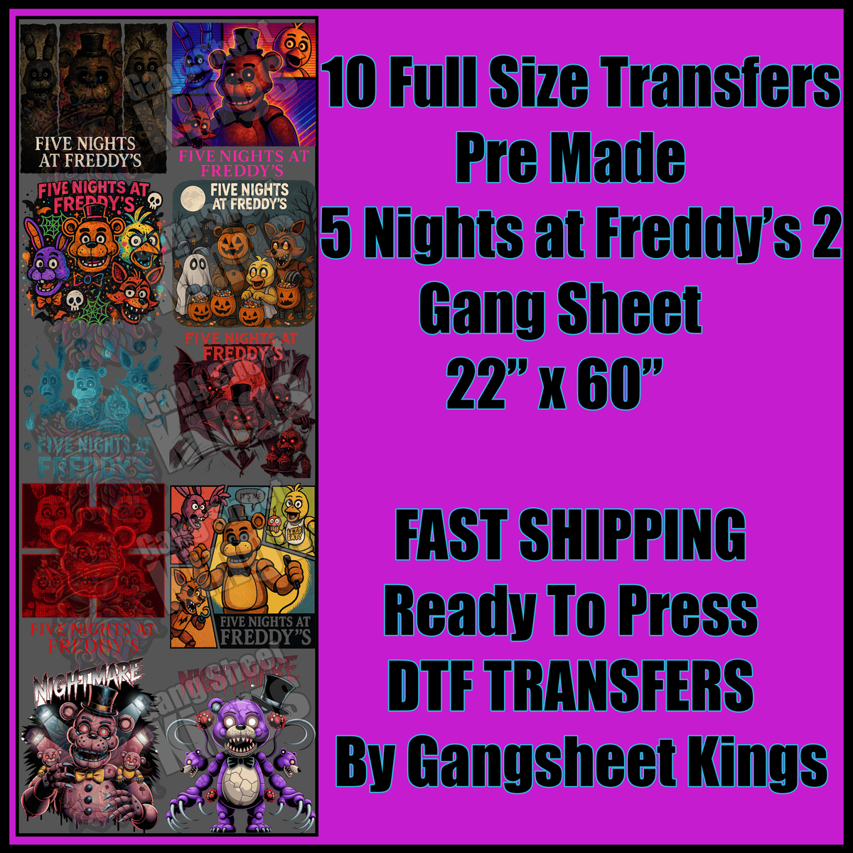 5 Nights at Freddy’s 2 Gangsheet