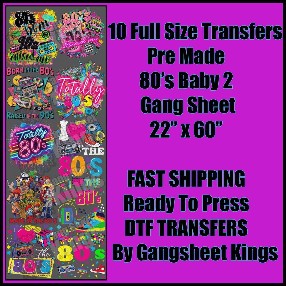 80's Baby 2 Gangsheet