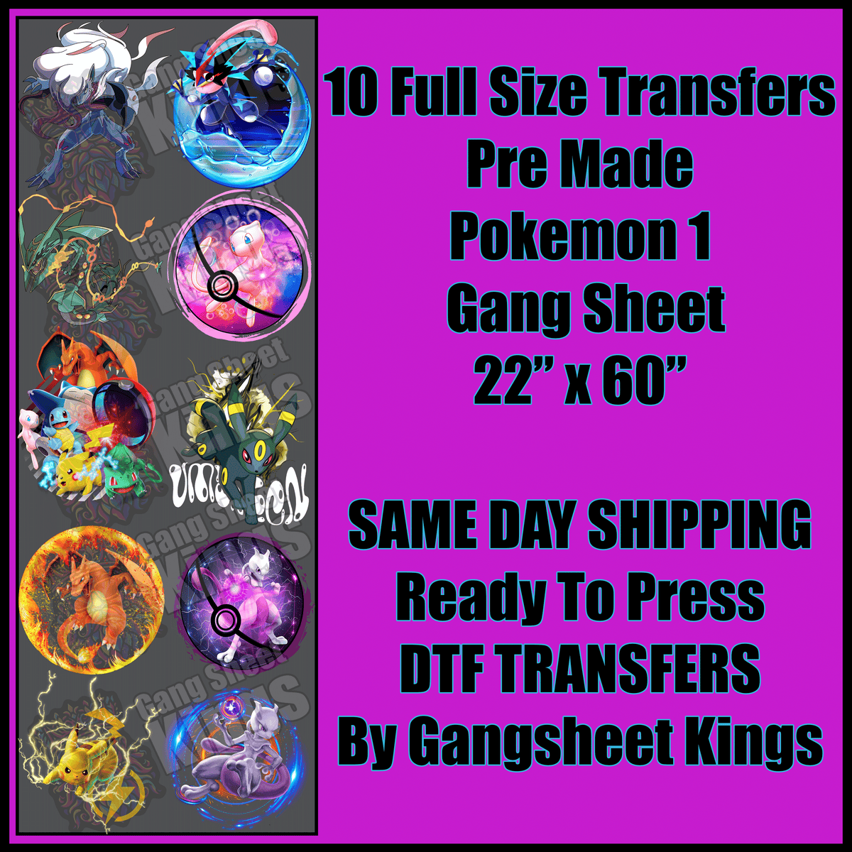 Pokemon 1 Gangsheet