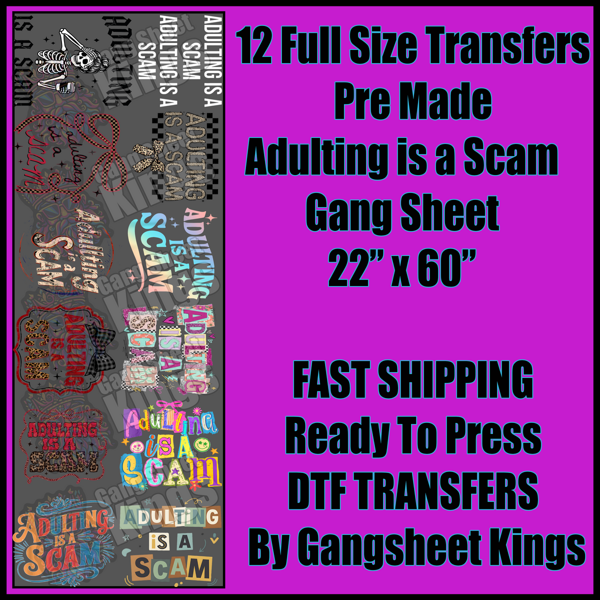 Adulting is a Scam Gangsheet