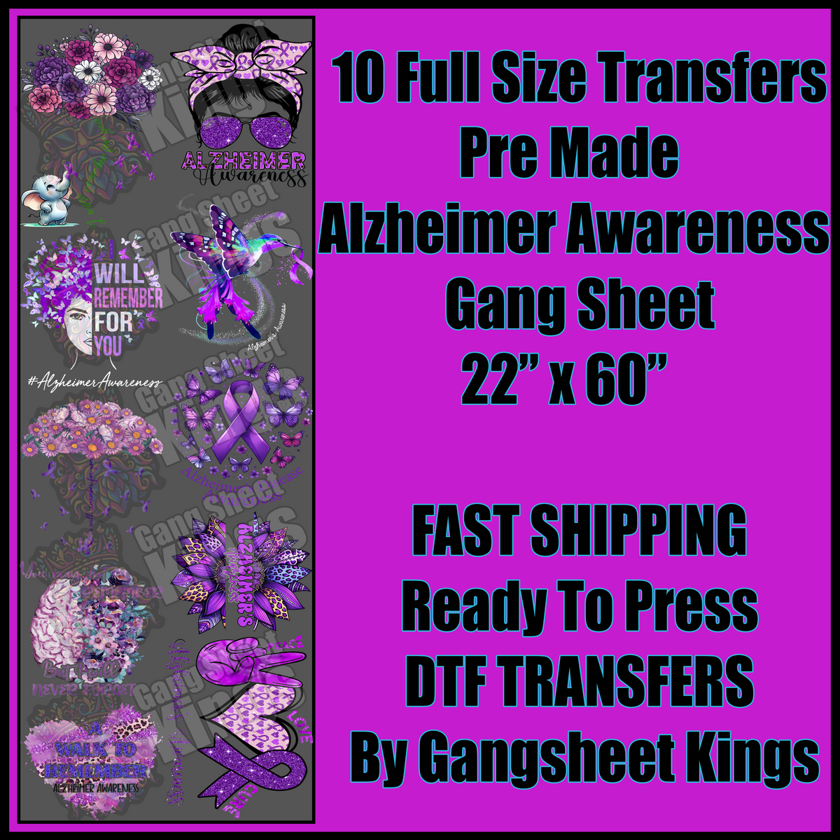 Alzheimer Awareness Gangsheet