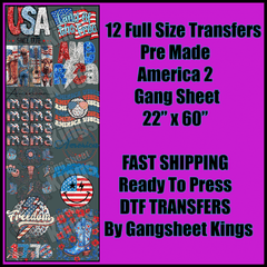 America 2 Gangsheet  Fourth of July