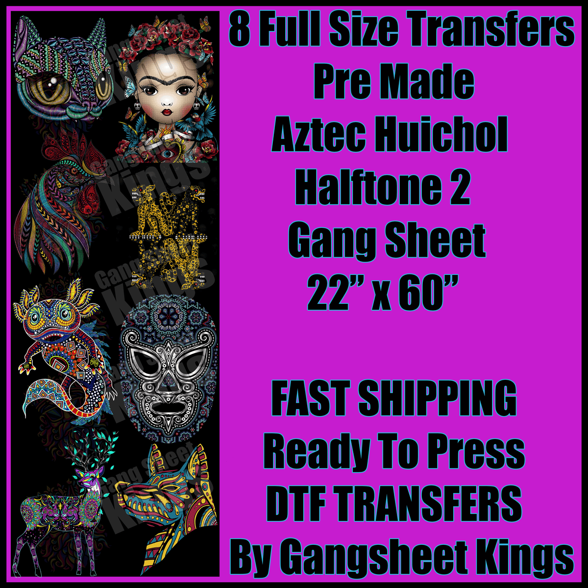 Aztec Huichol Halftone 2 Gangsheet