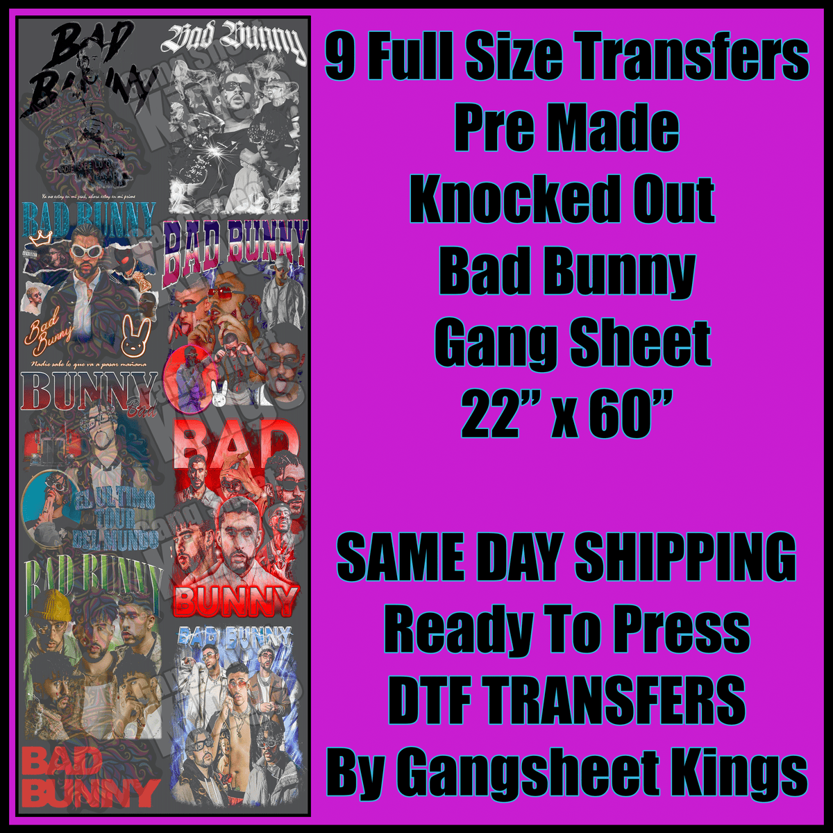 Bad Bunny Gangsheet