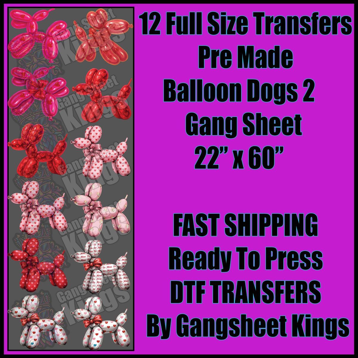 Balloon Dogs 2 Gangsheet