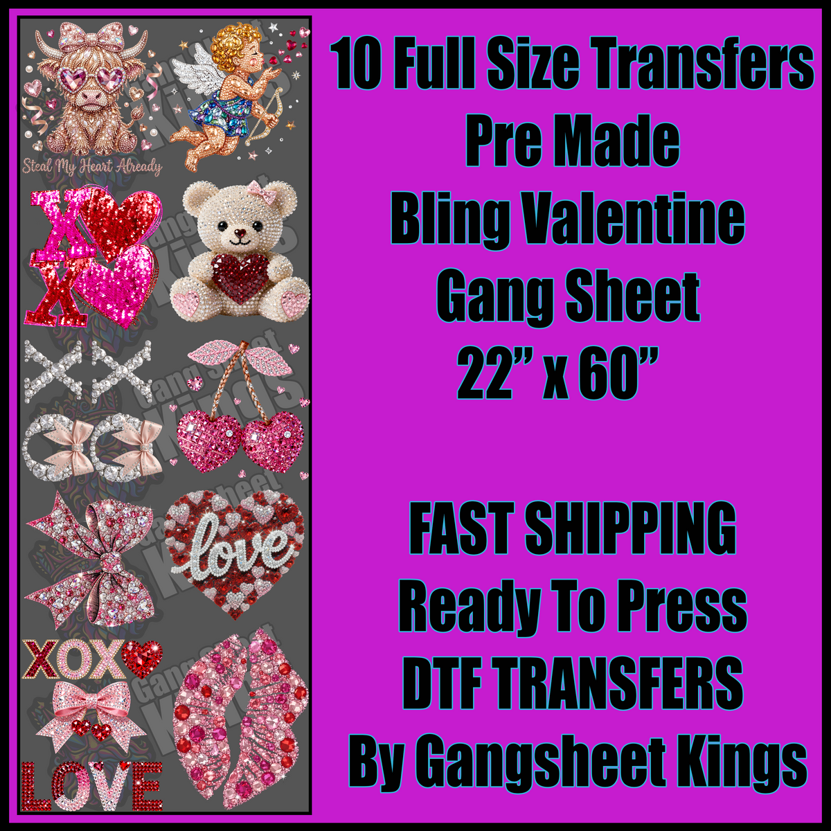 Bling Valentine Gangsheet