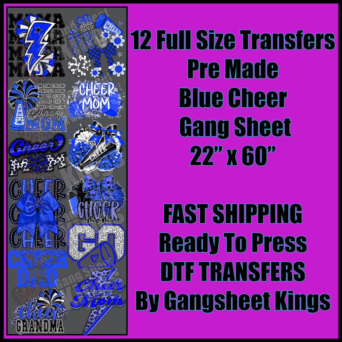 Blue Cheer Sports Gangsheet