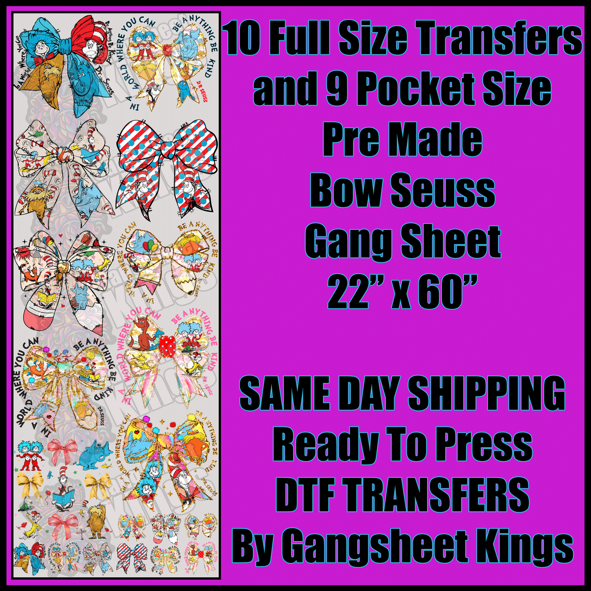 Bow Dr Seuss Gangsheet
