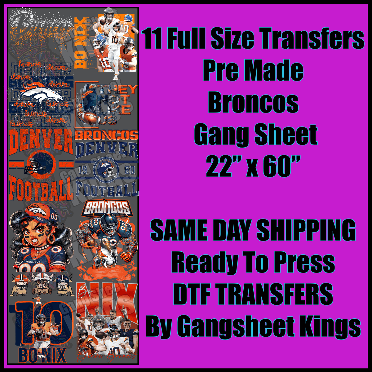 Broncos NFL Gangsheet
