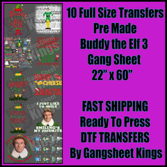 Buddy the Elf Christmas 3 Gangsheet
