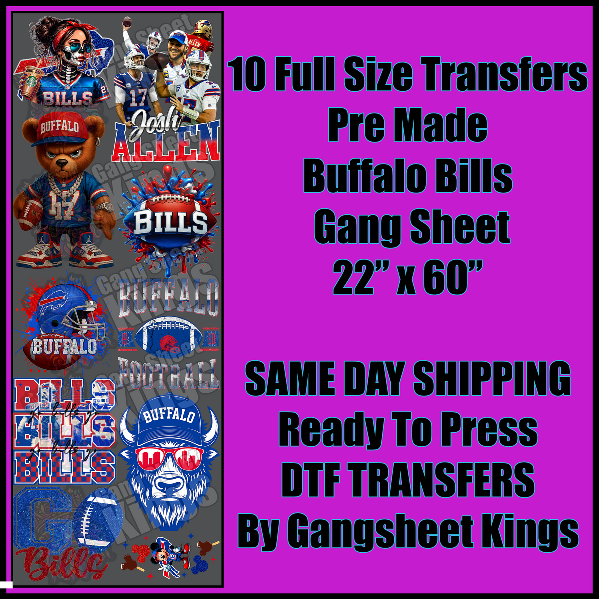Buffalo Bills NFL Gangsheet