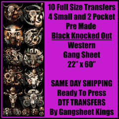 Western Black Knocked Out Gang Sheet