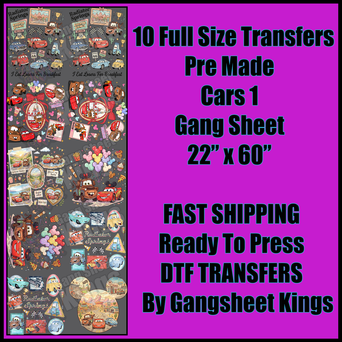 Cars 1 Gangsheet