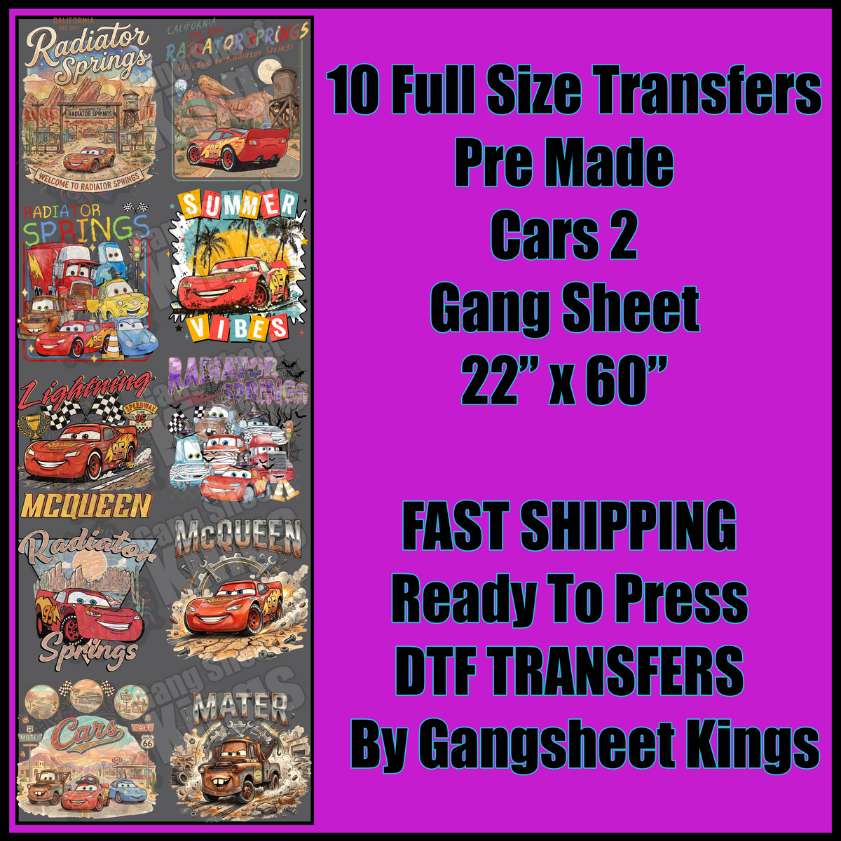 Cars 2 Gangsheet