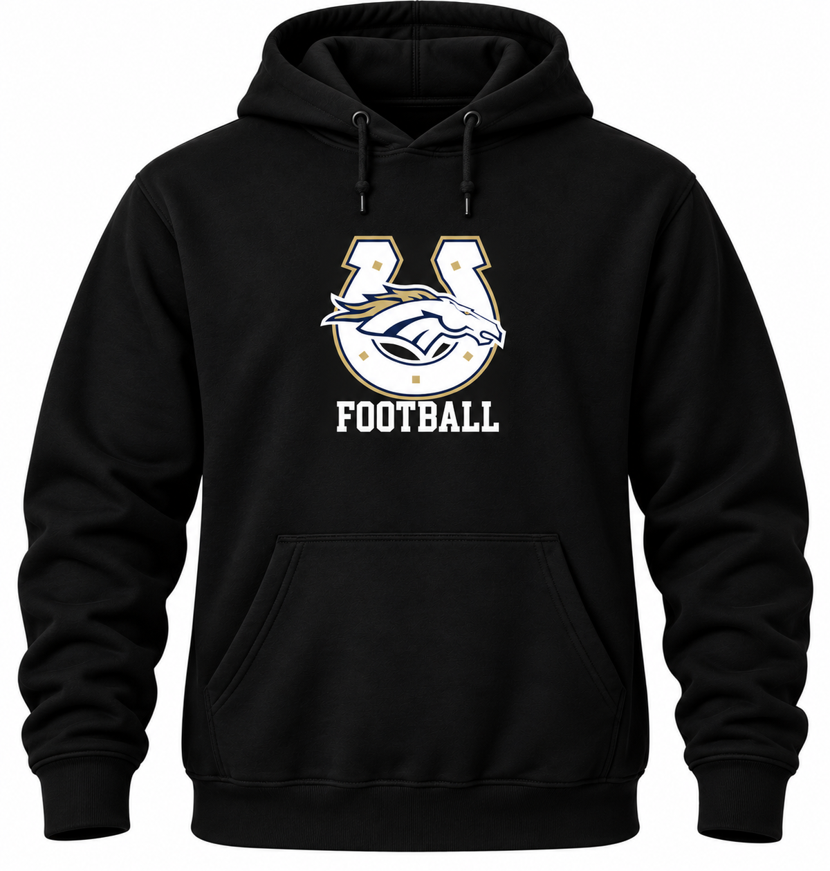 Gold Horseshoe Football Hoodie