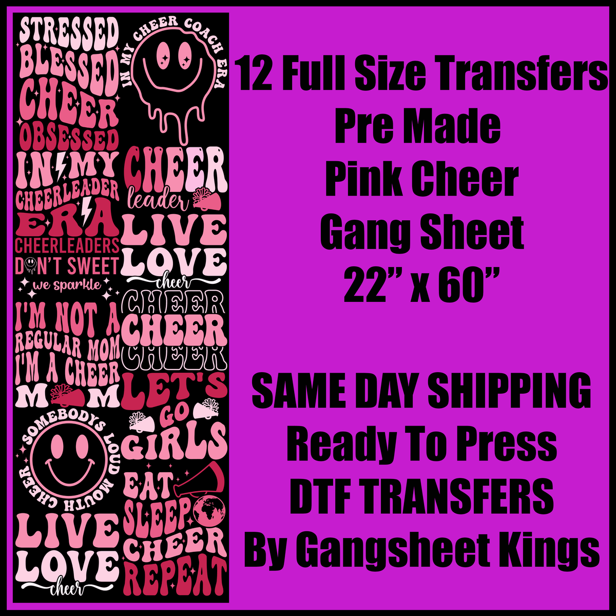 Cheer Pink Gang Sheet