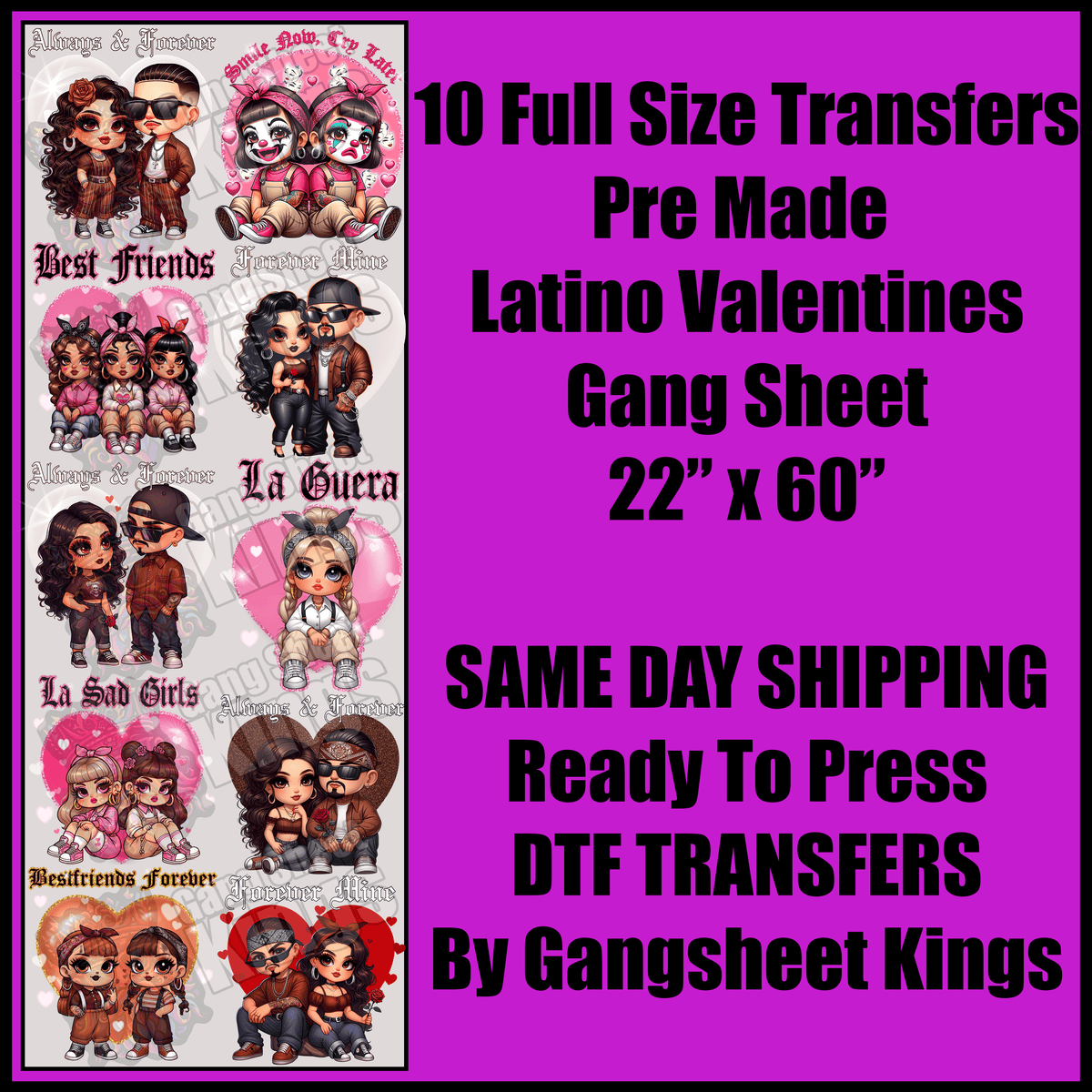 Latino Valentine Gang Sheet