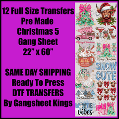 Christmas 5 Gang Sheet