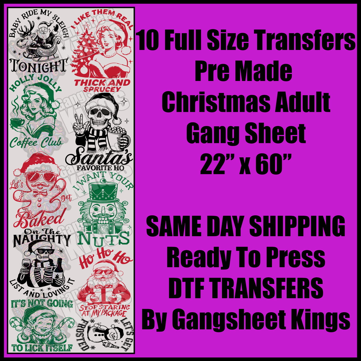 Adult Christmas Gang Sheet