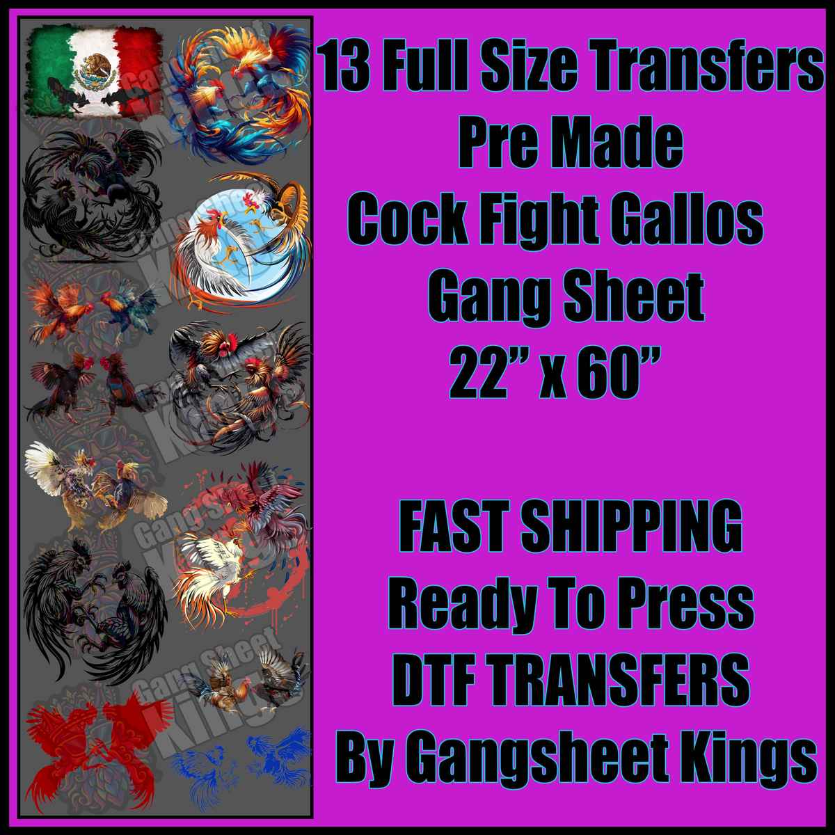 Cock Fight Gallos Gangsheet