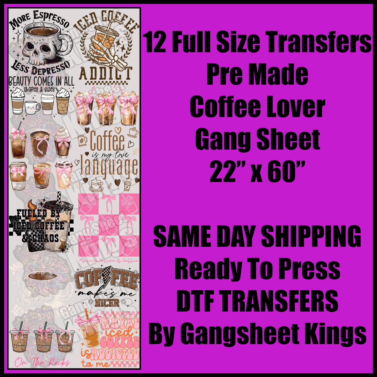 Coffee Lover Gang Sheet