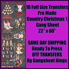 Country Christmas 1 Gangsheet