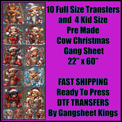 Cow Christmas Gangsheet