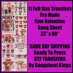 Cow Valentine Gang Sheet