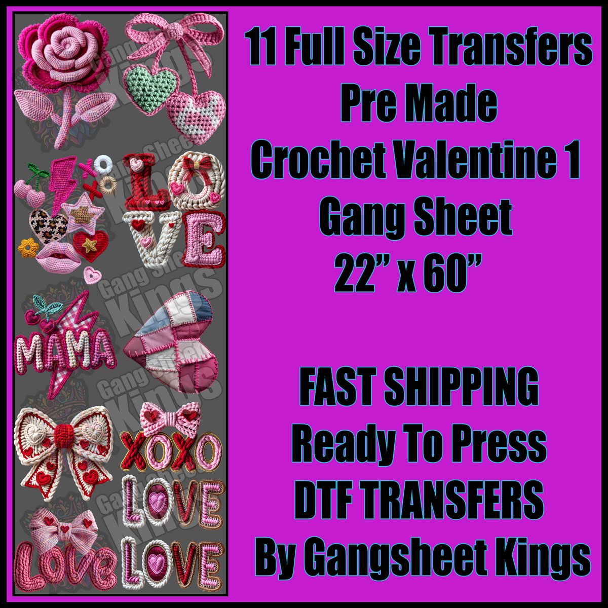Crochet Valentine 1 Gangsheet