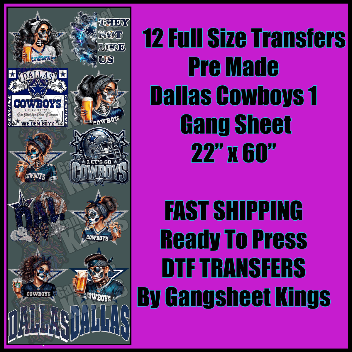 Dallas Cowboys 1 NFL Gangsheet