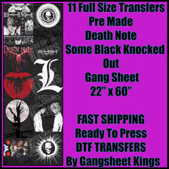 Death Note Anime Cartoons Gangsheet