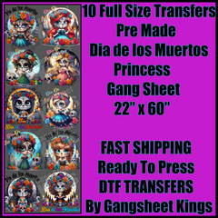 Dia de los Muertos Princess Gangsheet