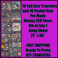 Disney 250 Years 4th of July 1 Gangsheet