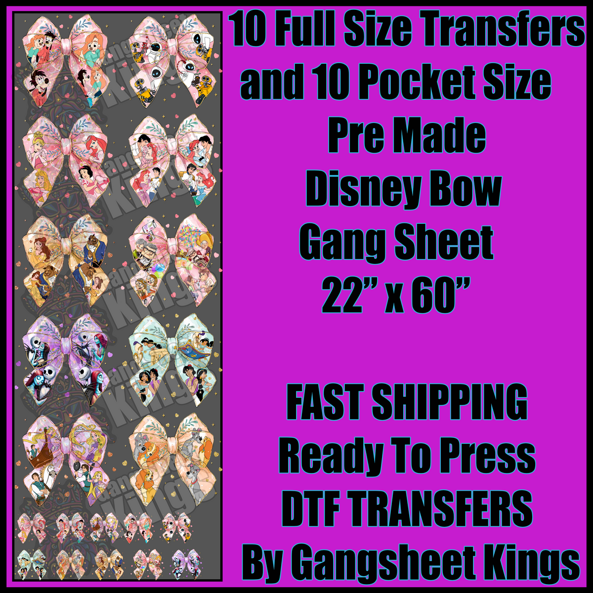 Disney Bow Gangsheet