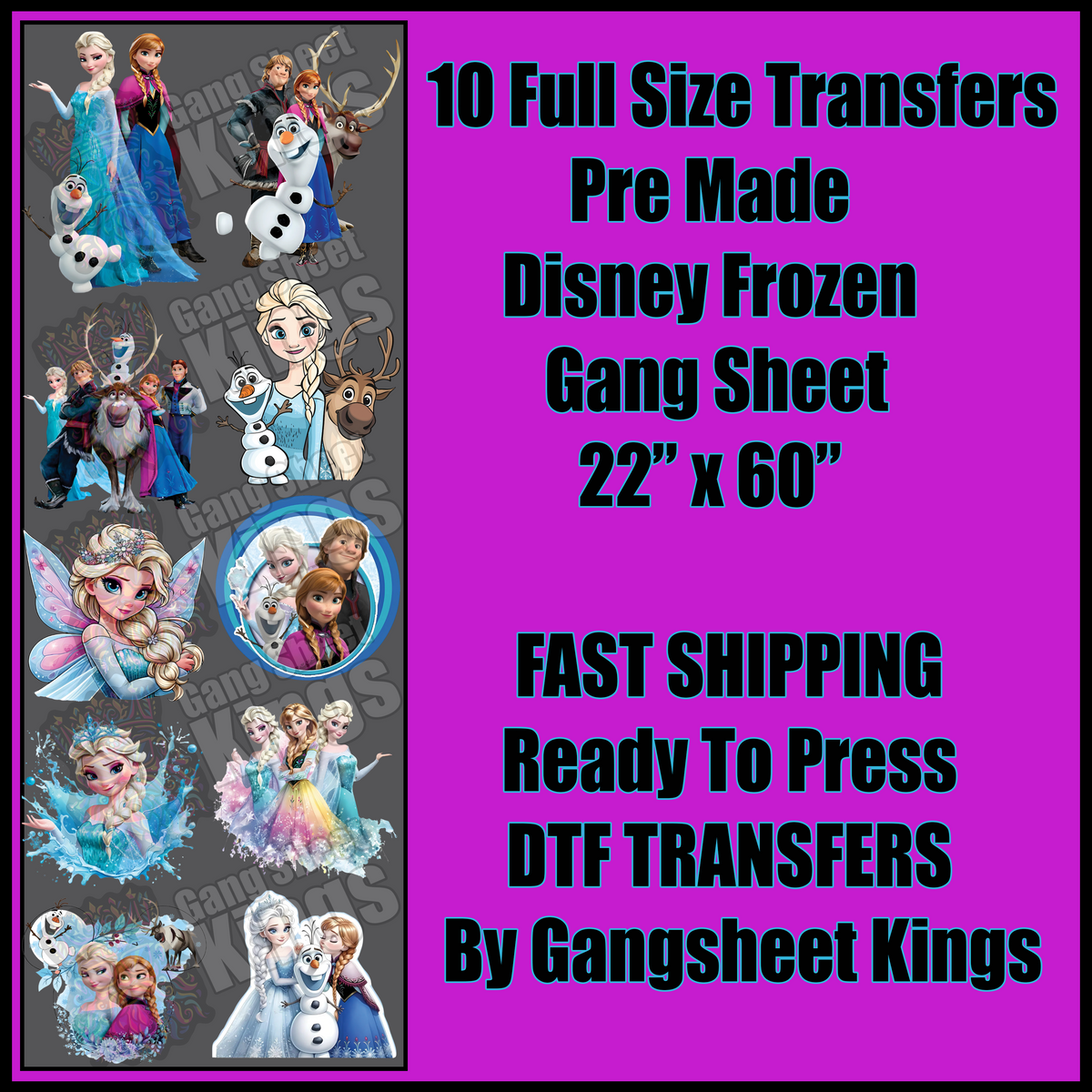 Disney Frozen Gangsheet
