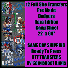 Los Angeles Dodgers Raza Edition Gangsheet