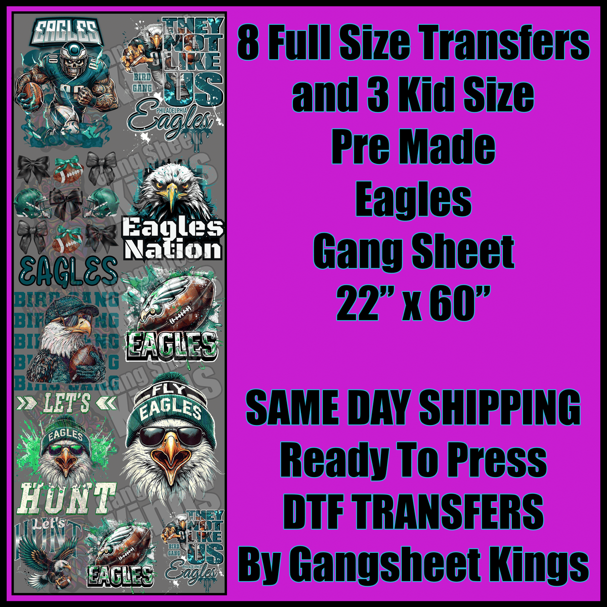 Eagles NFL Gangsheet