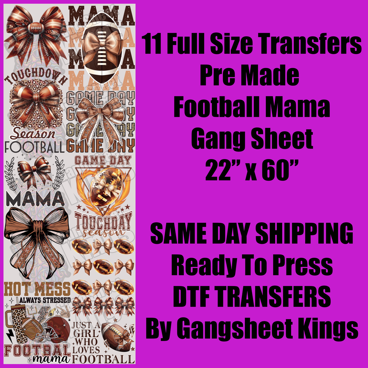 Football Mama Gang Sheet