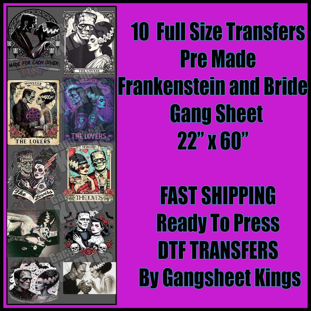 Frankenstein and Bride Gangsheet