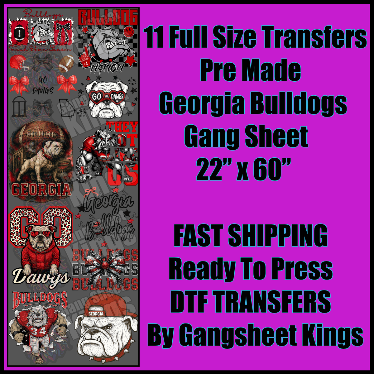 Georgia Bulldogs Gangsheet