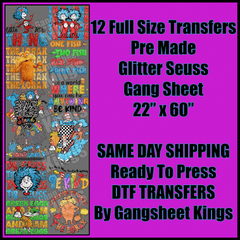 Glitter Dr Seuss Gangsheet