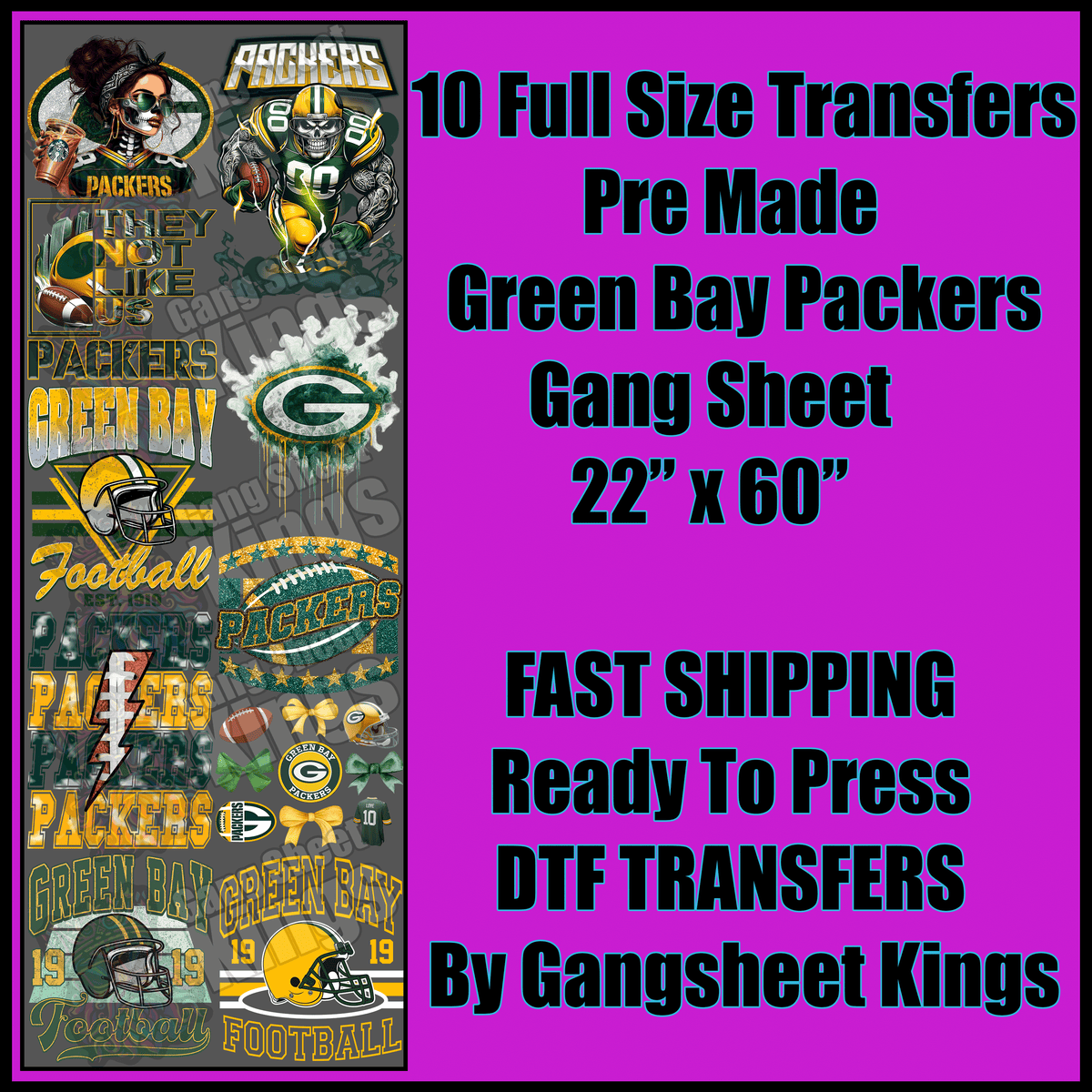 Green Bay Packers NFL Gangsheet
