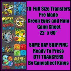Dr Seuss Green Eggs & Ham Gangsheet