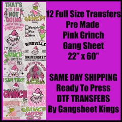 Grinch Pink Gang Sheet