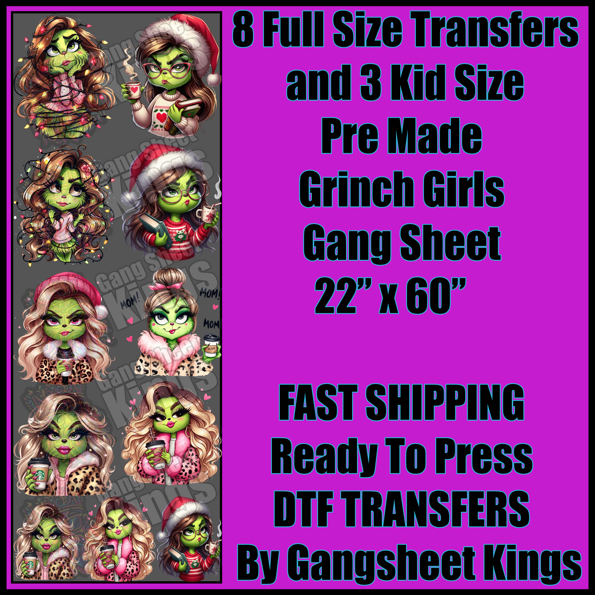 Grinch Girls Gangsheet
