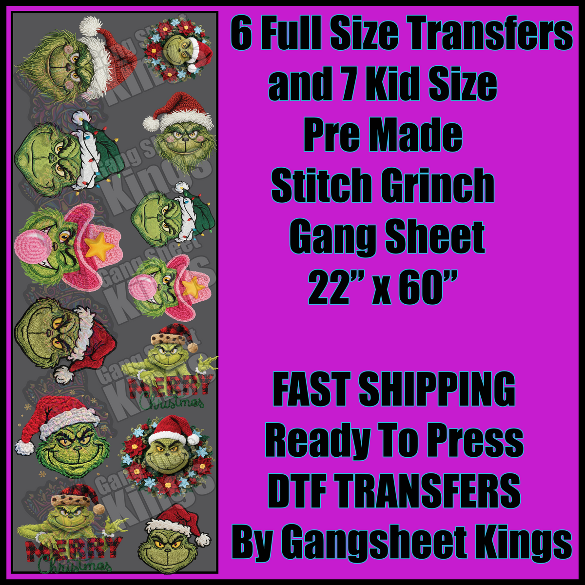 Stitch Grinch Gangsheet